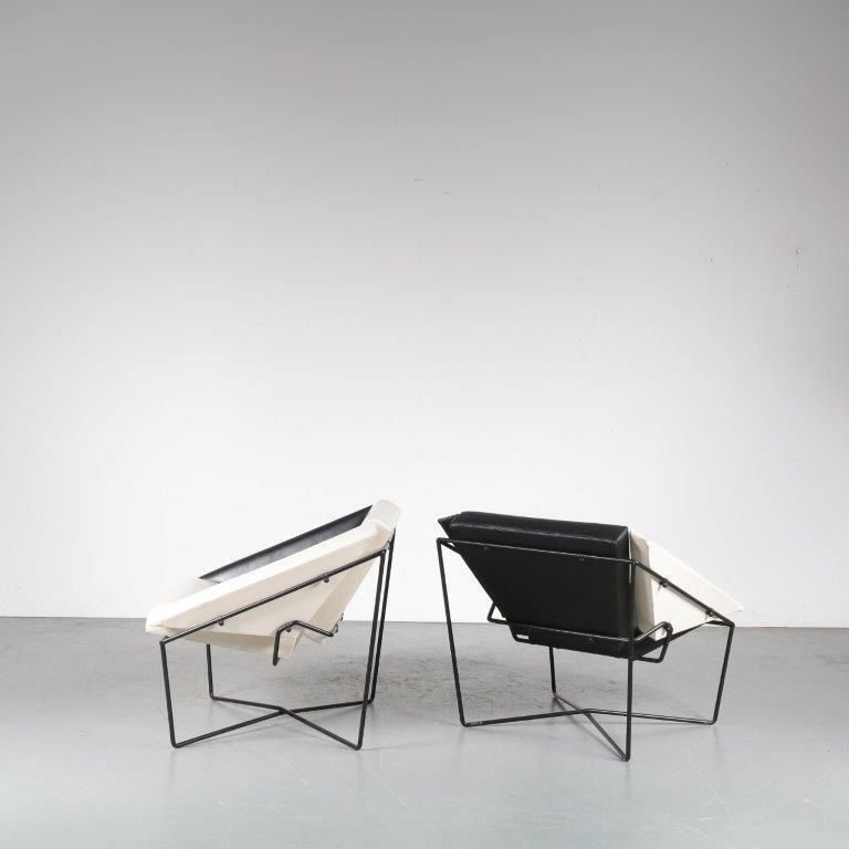 photo for sale Rob Eckhardt Pair Of “Van Speyk” Chairs For Pastoe, Netherlands 1984