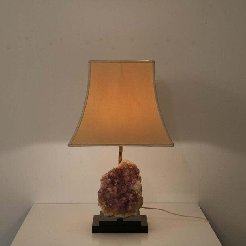 Amethyst Table Lamp In The Style Of Willy Daro, Belgium 1970 photo furniture