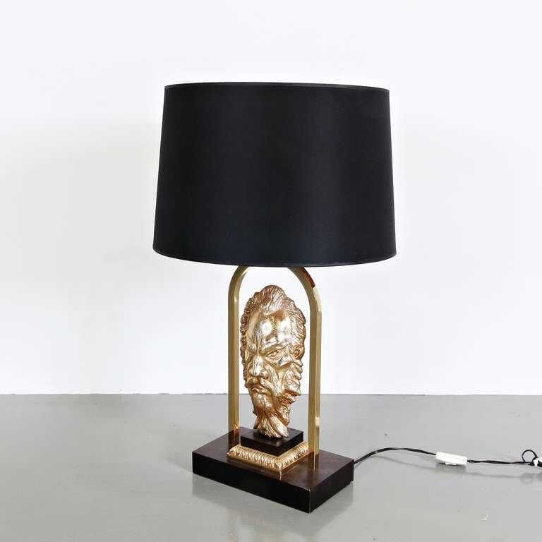 1970s Brass Table Lamp In Maison Jansen Style From France photo Lighting