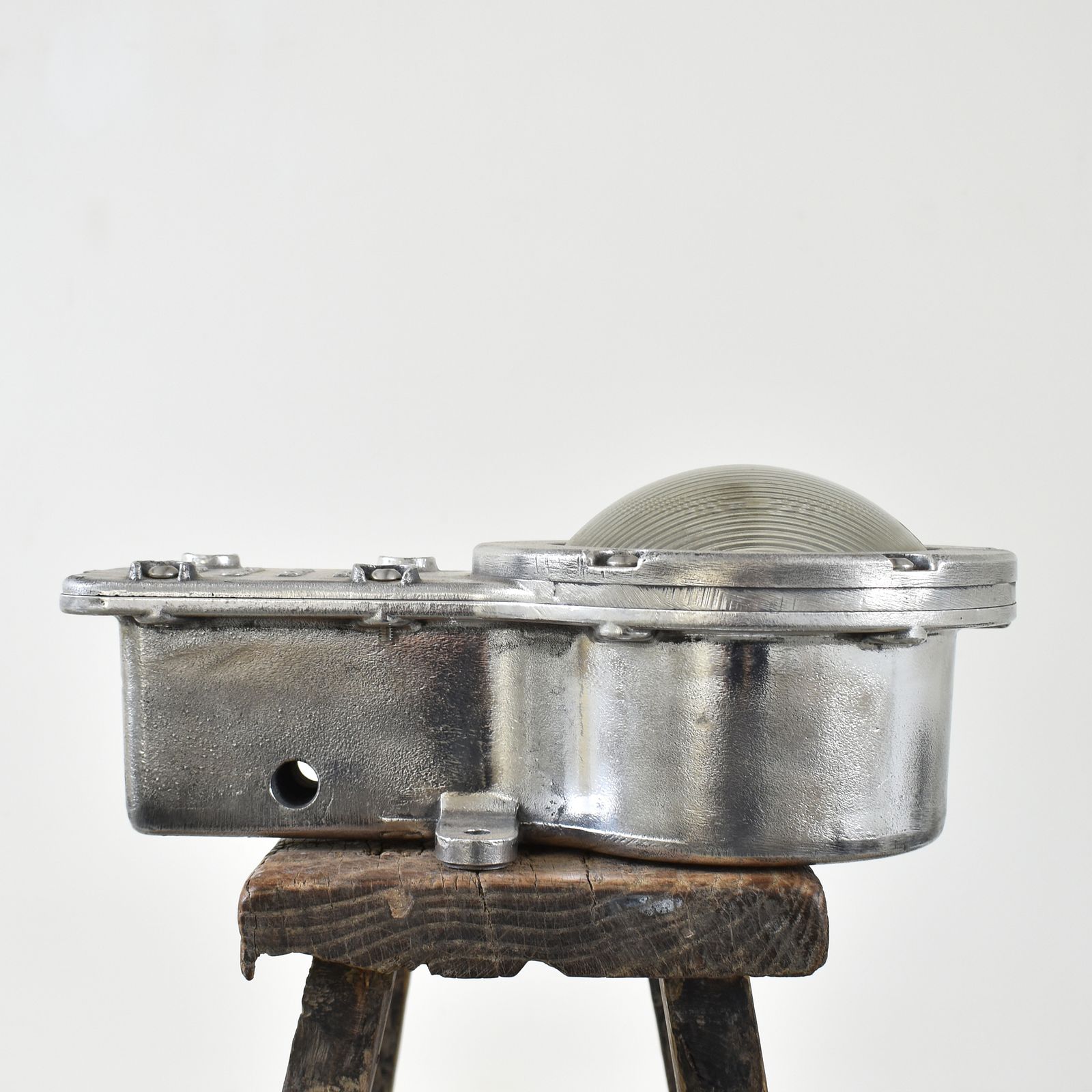 Original Polished Holophane Bulkhead Light photo for sale