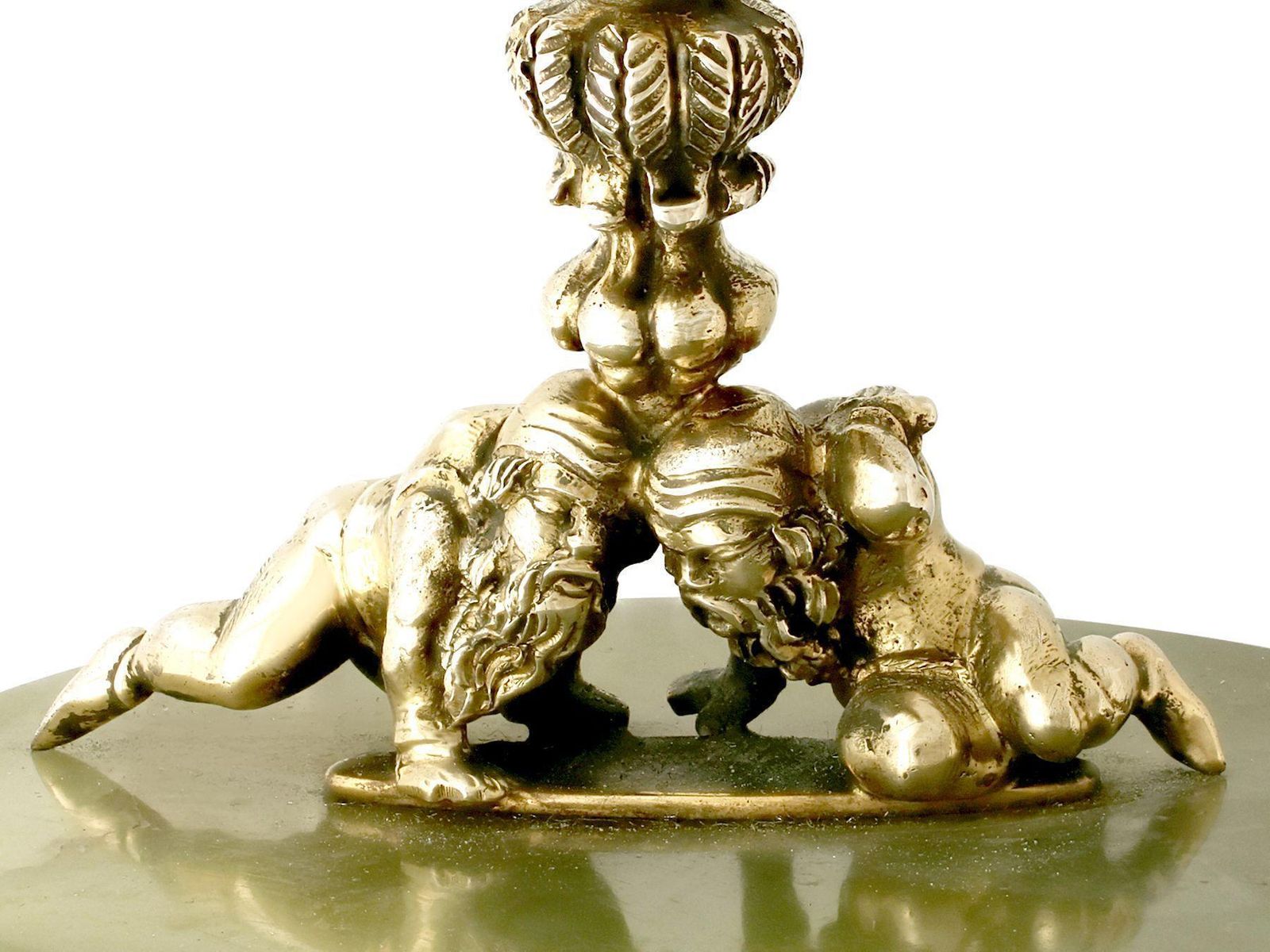 Home Decor Antique Italian Silver Gilt And Marble Candlesticks photo