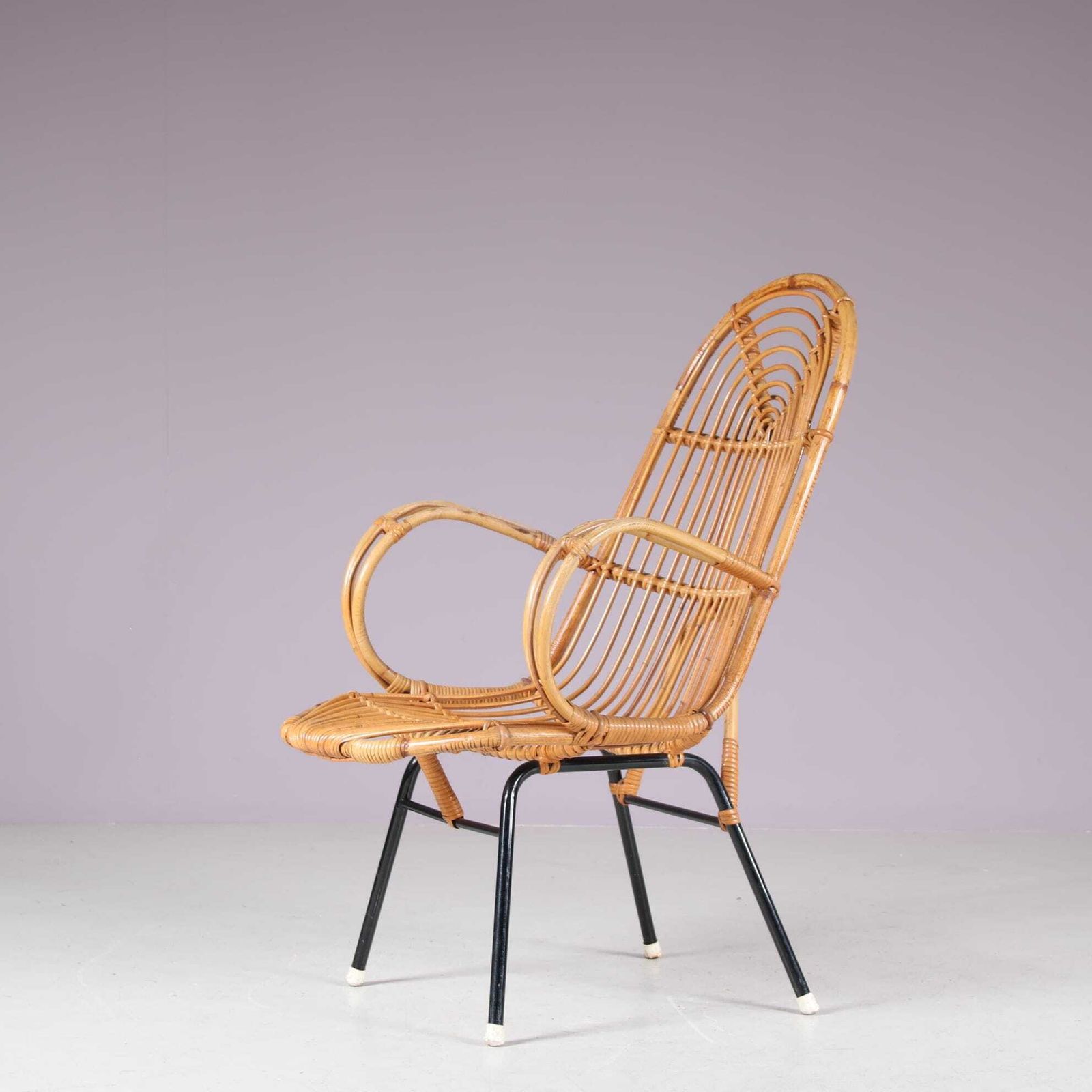 1950s Rattan Chair By Gebroeders Jonkers, Netherlands