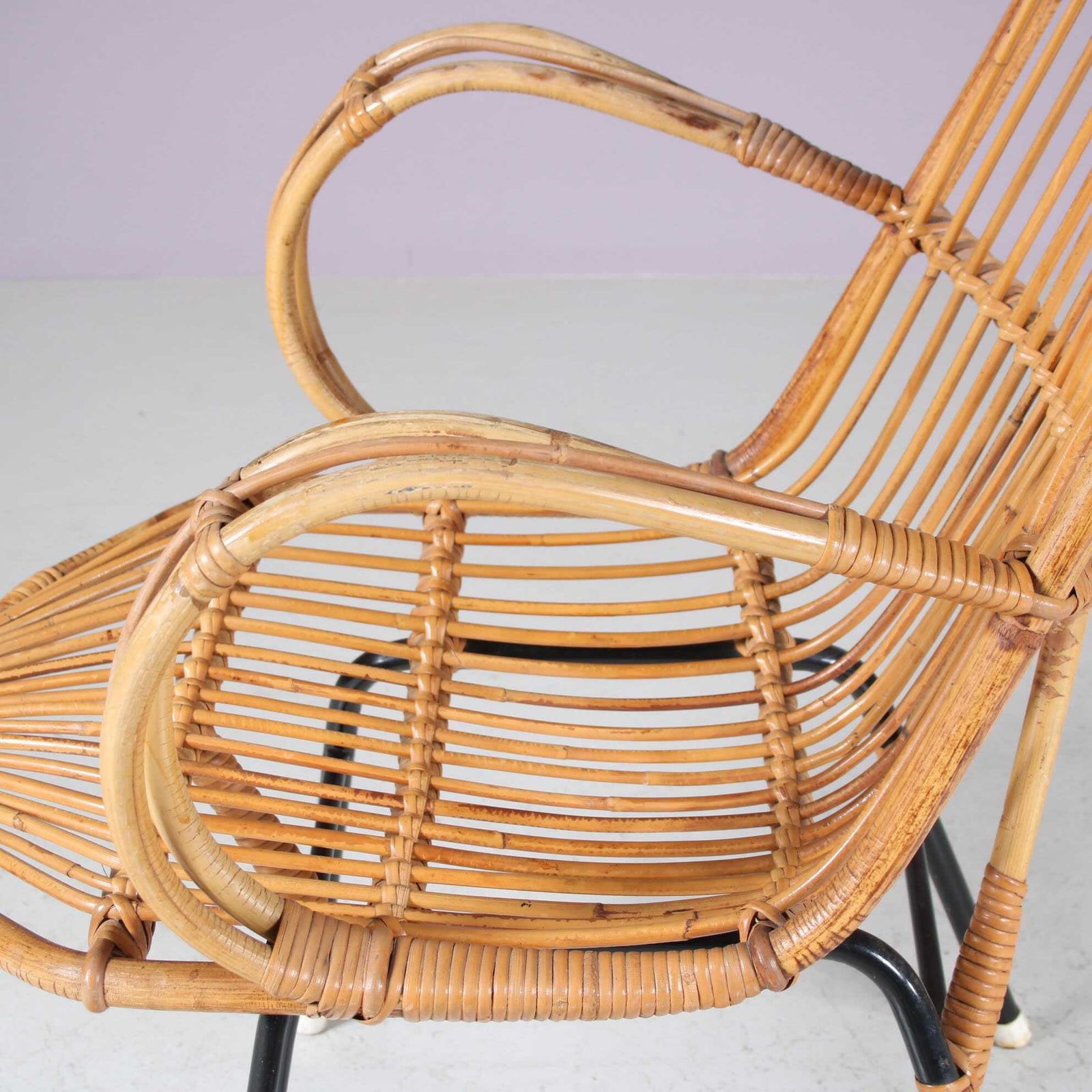 1950s Rattan Chair By Gebroeders Jonkers, Netherlands photo furniture