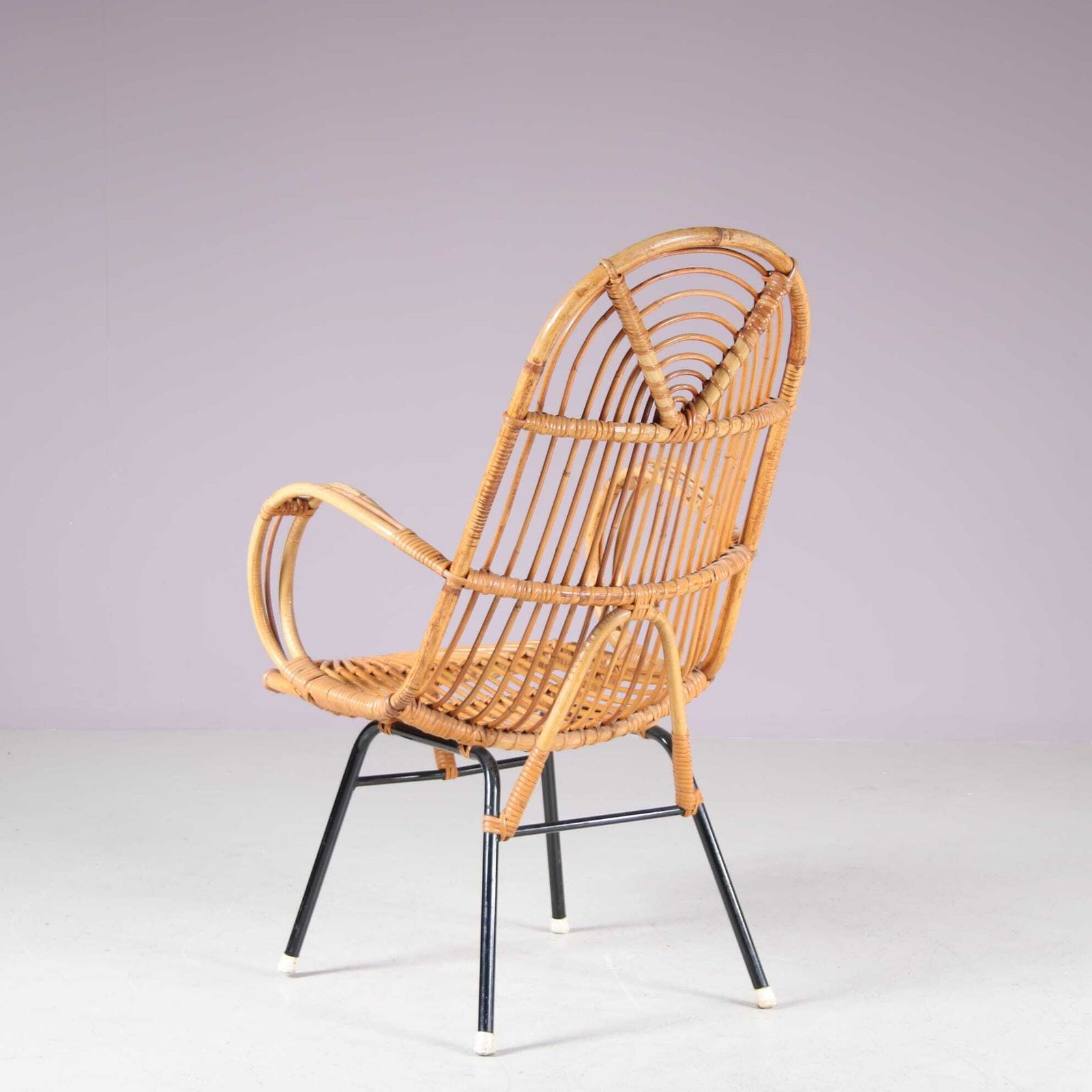 1950s Rattan Chair By Gebroeders Jonkers, Netherlands photo vintage