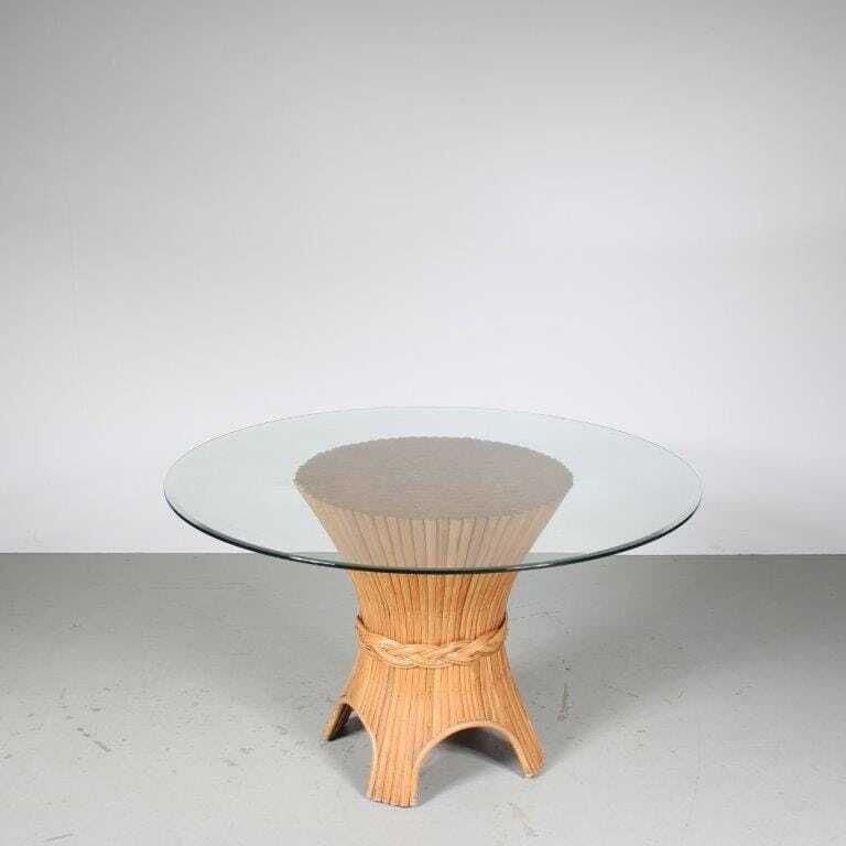 1970s Bamboo Dining Table By Mcguire USA photo vintage