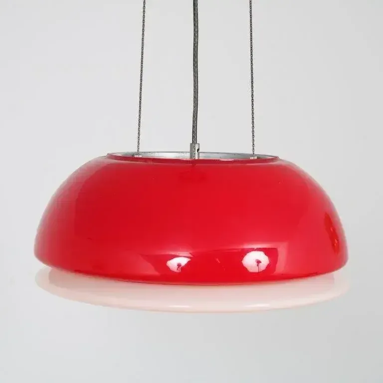1960s Red Glass Hanging Lamp From Italy photo furniture