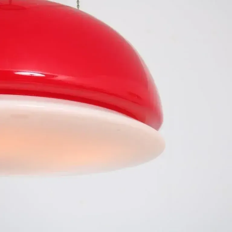 Lighting 1960s Red Glass Hanging Lamp From Italy photo