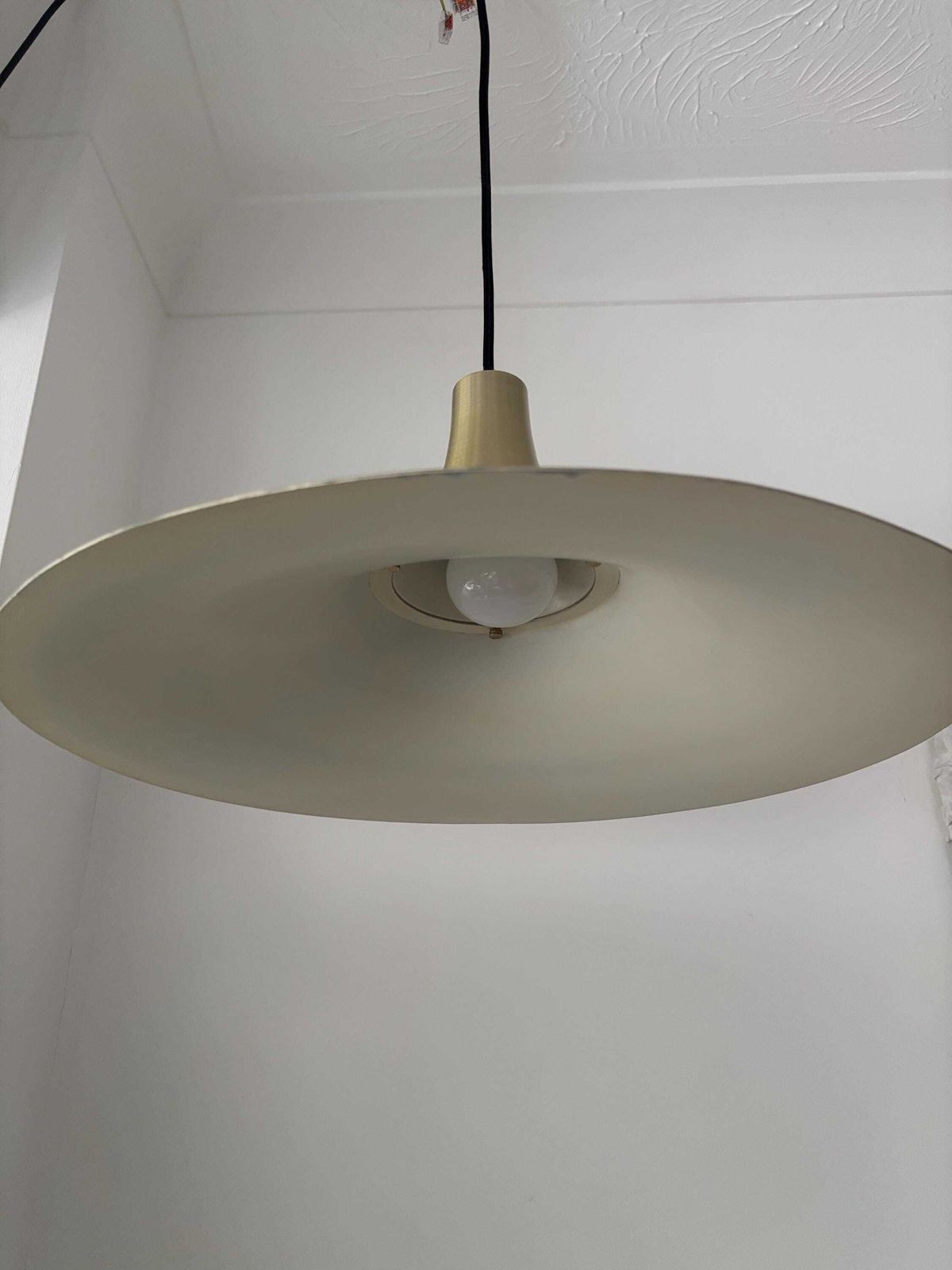 Scandinavian Design "Witch Hat" Golden Pendant Light 1970’s photo 200.0
