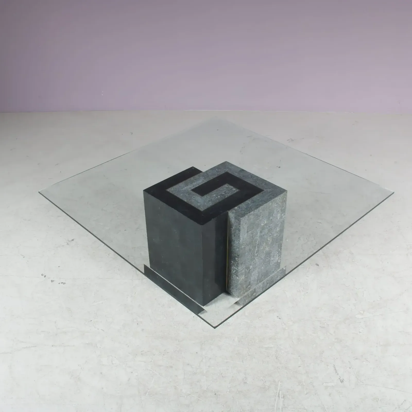 photo furniture 1980s Tessellated Stone Coffee Table By Maitland Smith, USA