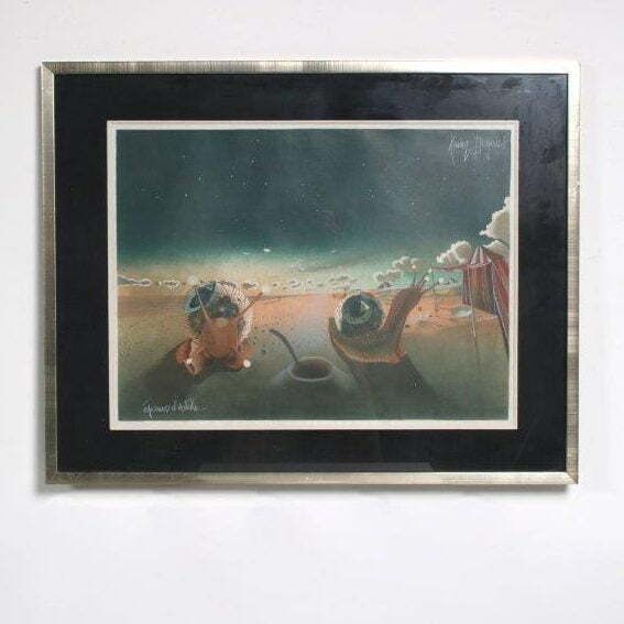 1970s Surrealist Artwork By Xavier Degans, France photo vinterior