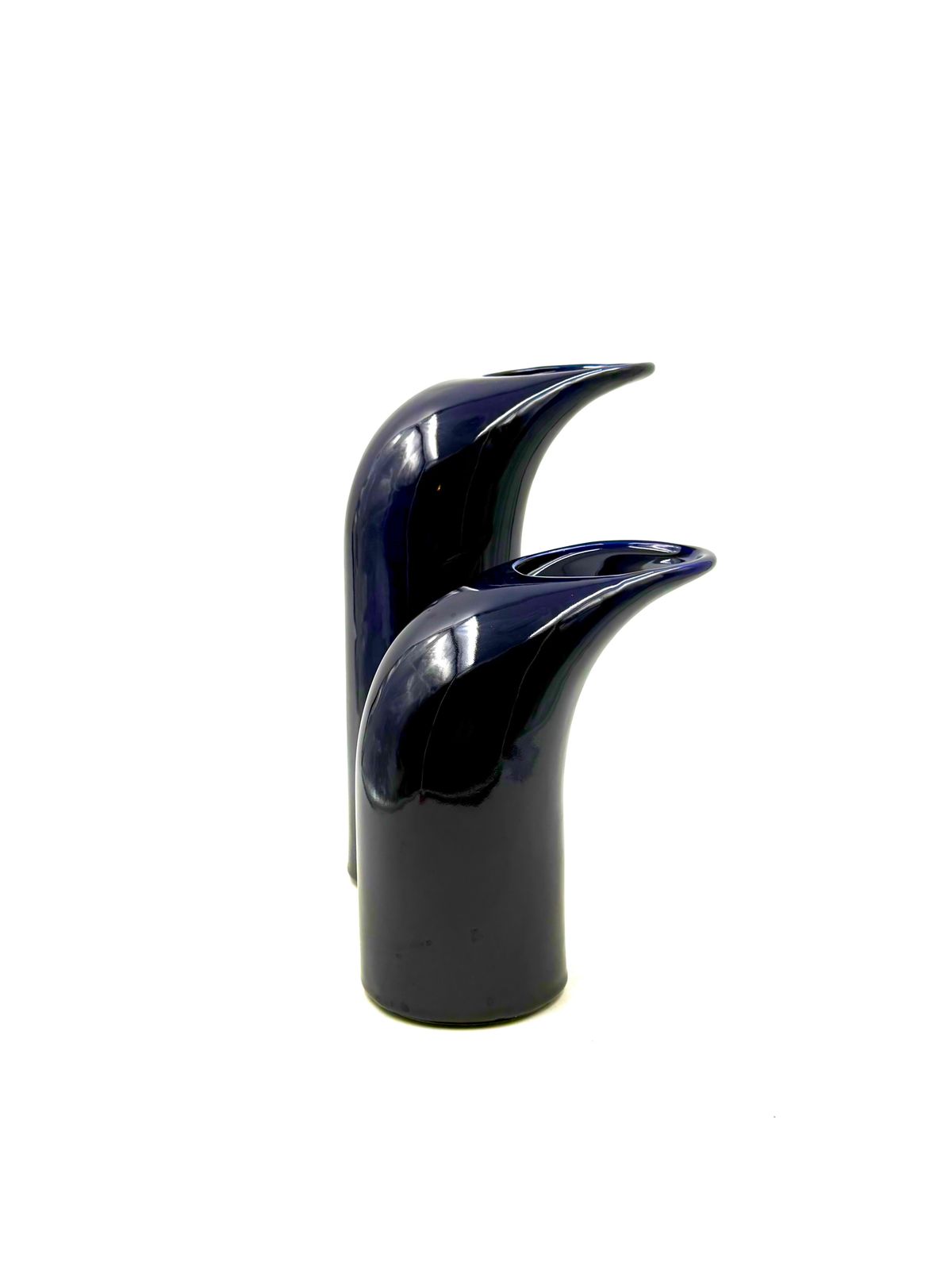 Space Age Set Of 2 Blue Ceramic Vase, Italy Ca. 1970 photo buy