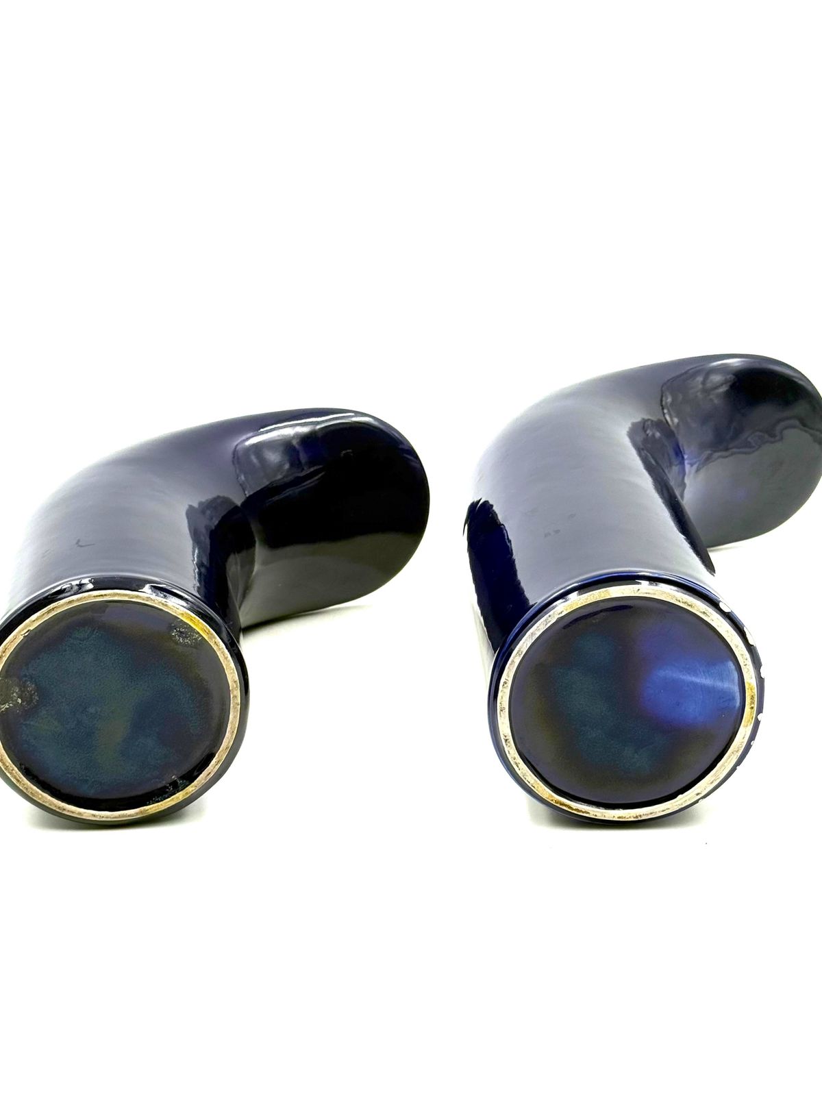 photo buy Space Age Set Of 2 Blue Ceramic Vase, Italy Ca. 1970