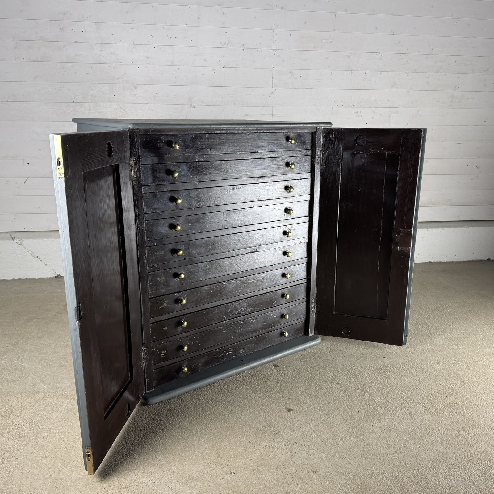 Antique Pine And Hardwood 10 Drawer Collectors Cabinet photo 995.0