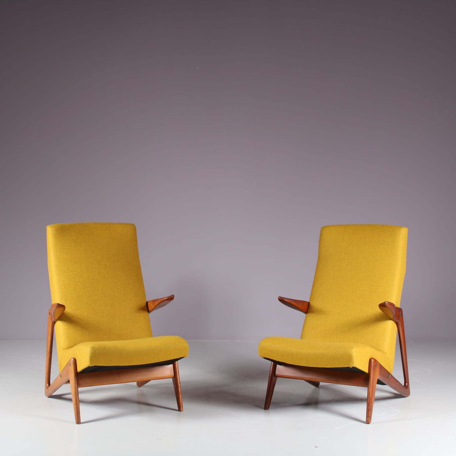 Alfred Hendrickx Attributed Lounge Chair By Belform, Belgium 1950 photo for sale