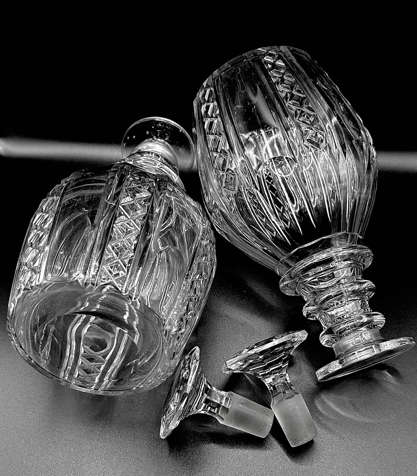 Pair Of Victorian Cut Crystal Decanters  England | Circa 1860–1890 photo 395.0