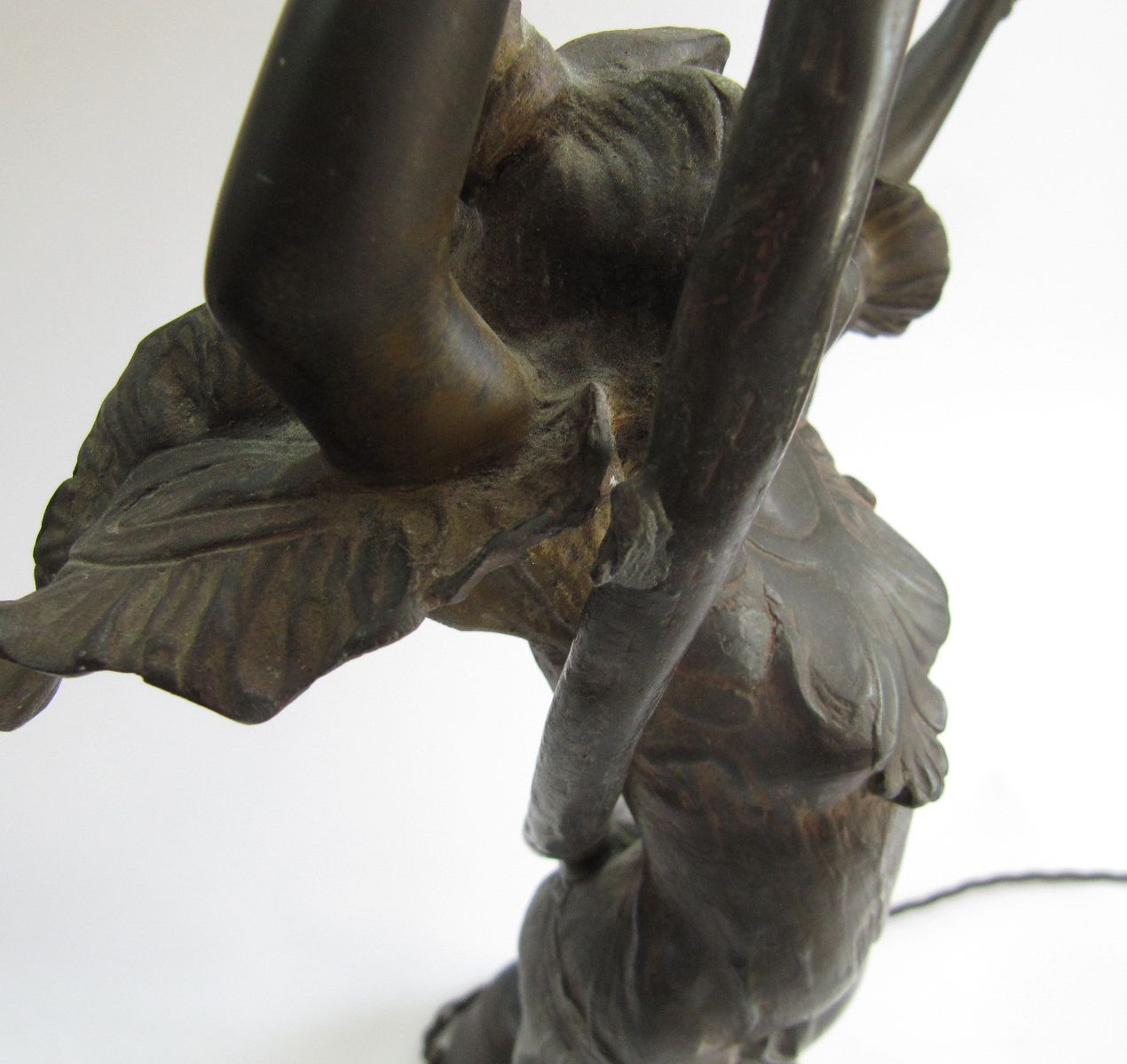 photo for sale Very Rare Stunning Large Art Nouveau Figurine Lady Bronze Lamp