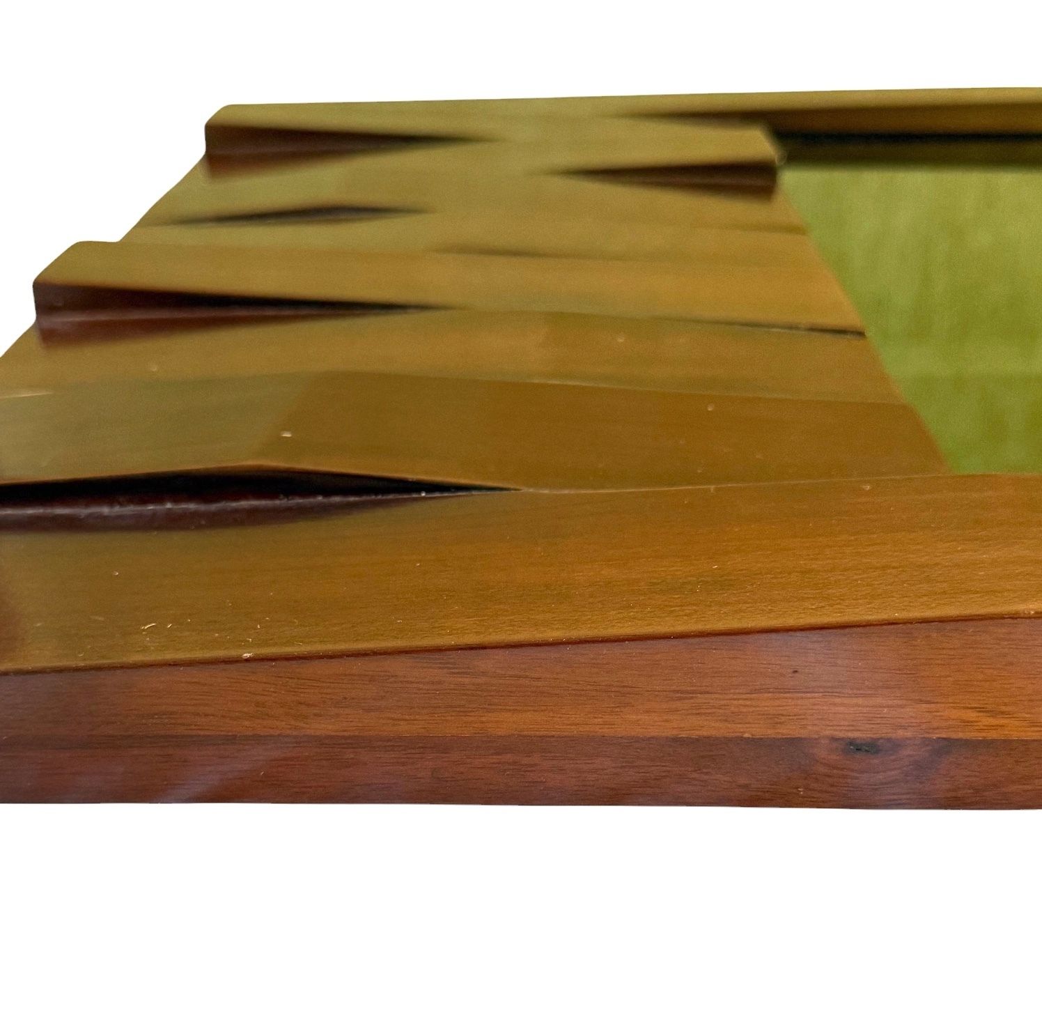 Luciano Frigerio, Hollywood Regency Mod. Barium Solid Walnut Mirror, Italy 1970s photo furniture