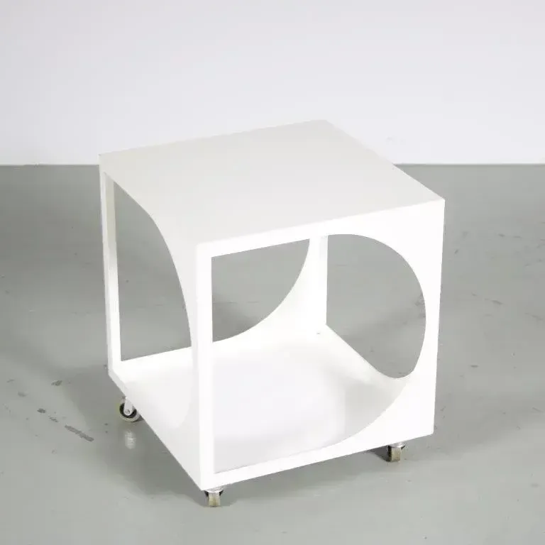 1960s Unique White Metal Trolley From The Netherlands photo for sale