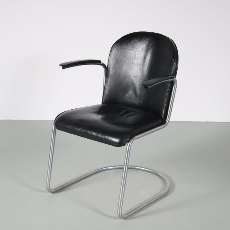1930s Original Early “413” Easy Chair By Gispen, Netherlands