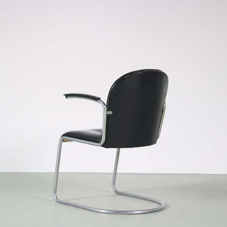 1930s Original Early “413” Easy Chair By Gispen, Netherlands photo for sale