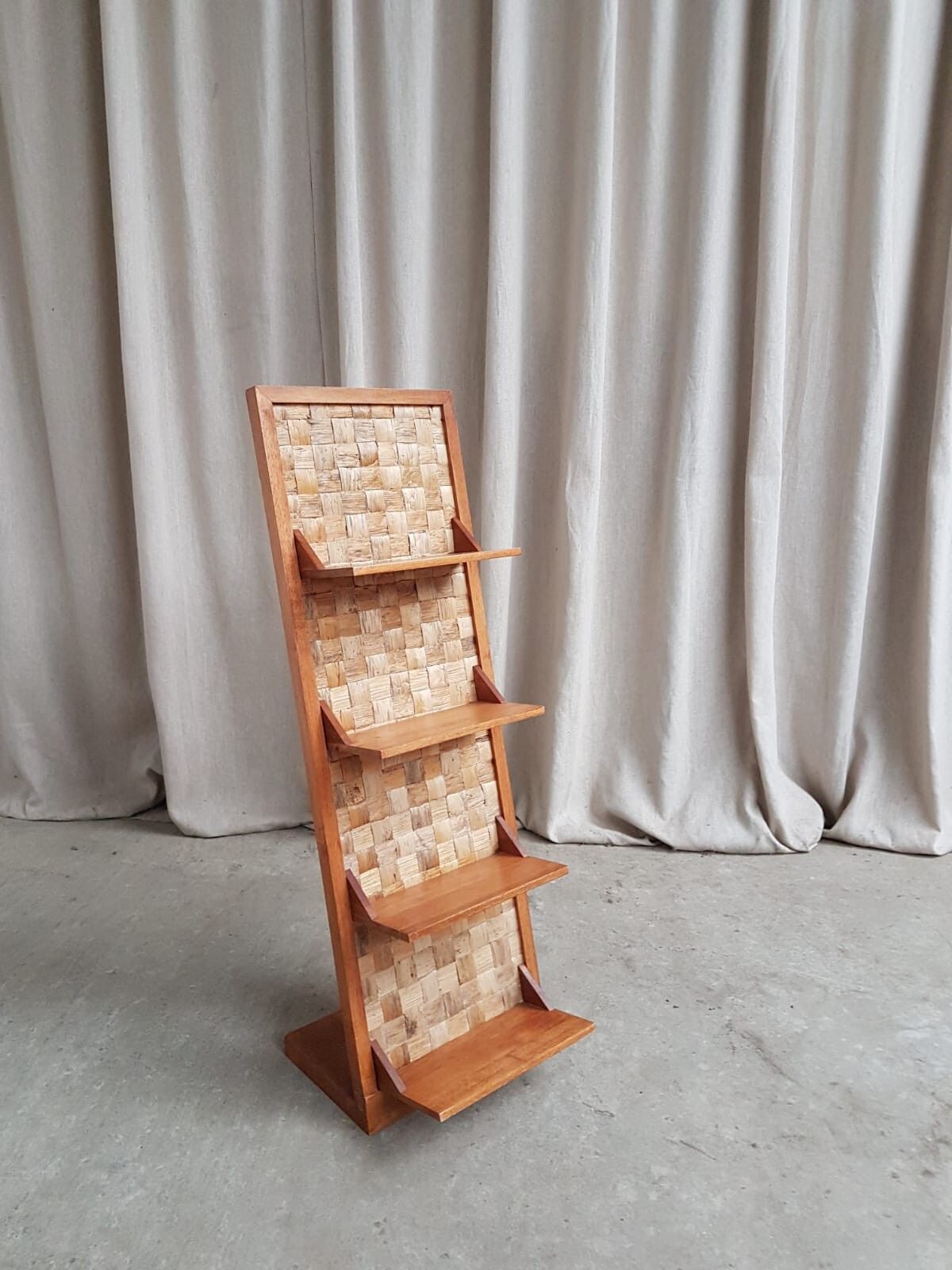 Vtg Mid Century Compact Bookcase Small Shelves Danish Scandi Design Retro R739 photo vinterior