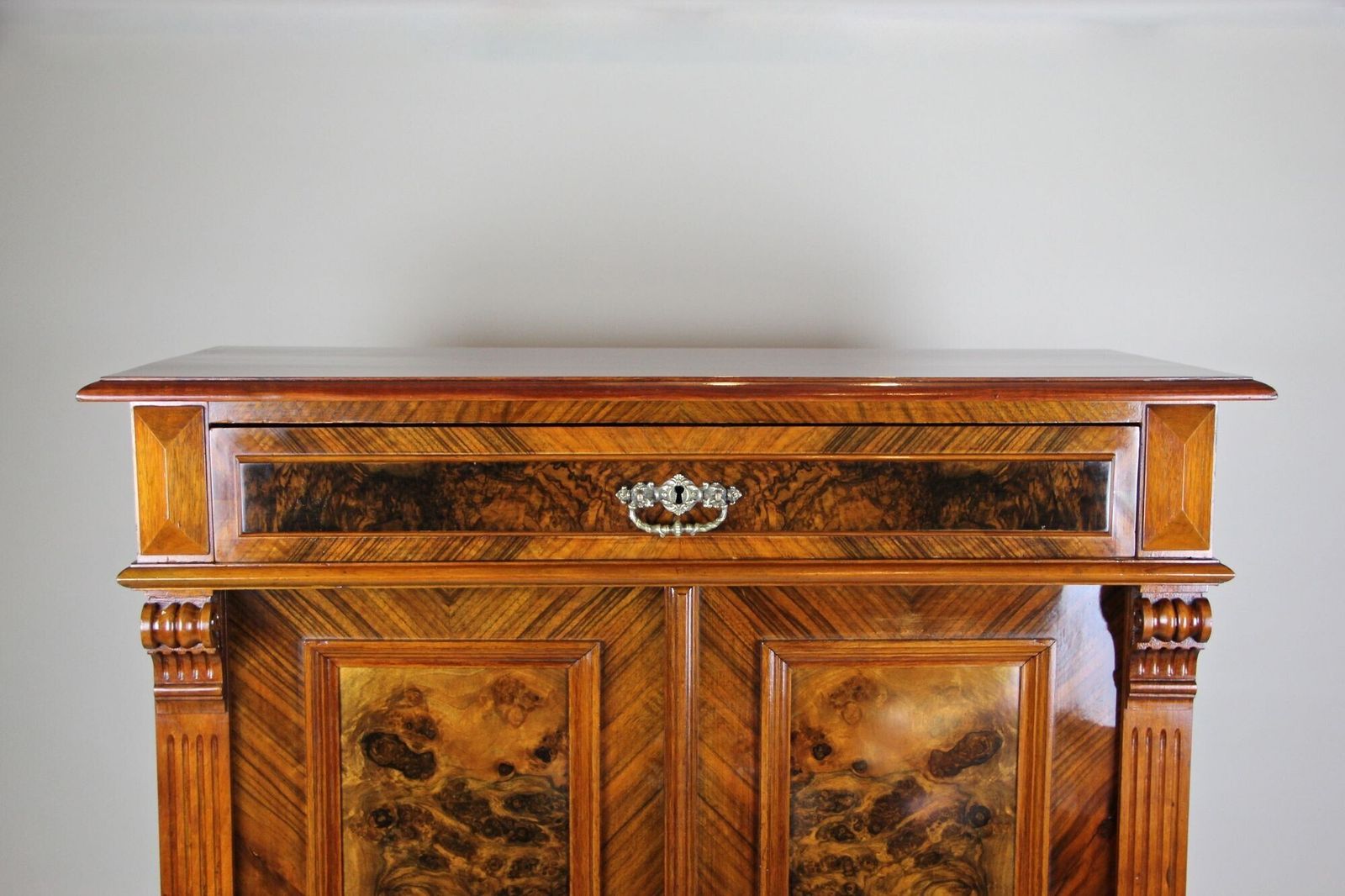 19th Century Nutwood Half Cabinet, Nutwood/ Burl   Austria, Circa 1880 photo Furniture