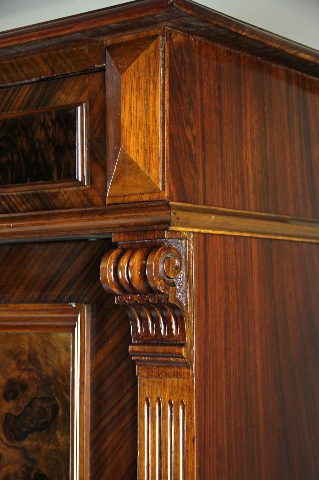 Furniture 19th Century Nutwood Half Cabinet, Nutwood/ Burl   Austria, Circa 1880 photo