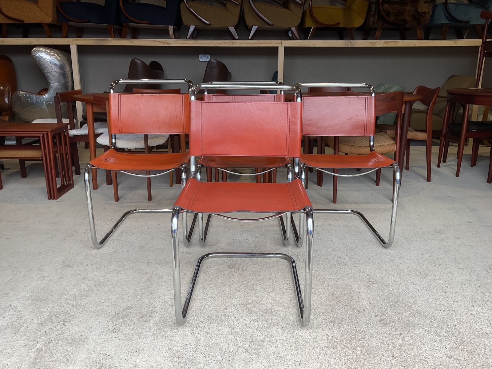 Set Of 4 Chairs By Mart Stam For Fasem, 1970s In Mid Century Style photo buy