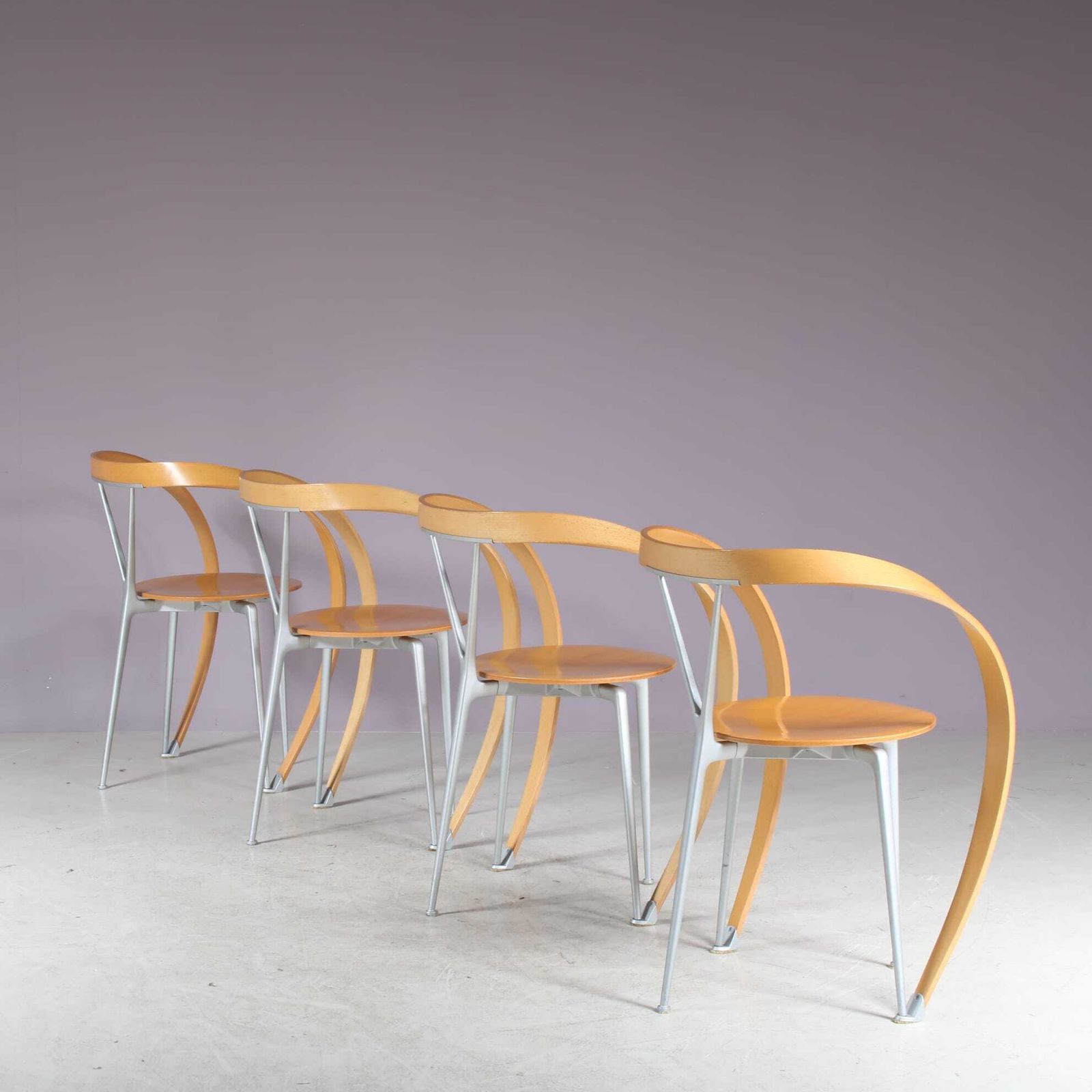 Furniture Set Of 4 “Revers” Chairs By Andrea Branzi For Cassina, Italy 1990 photo