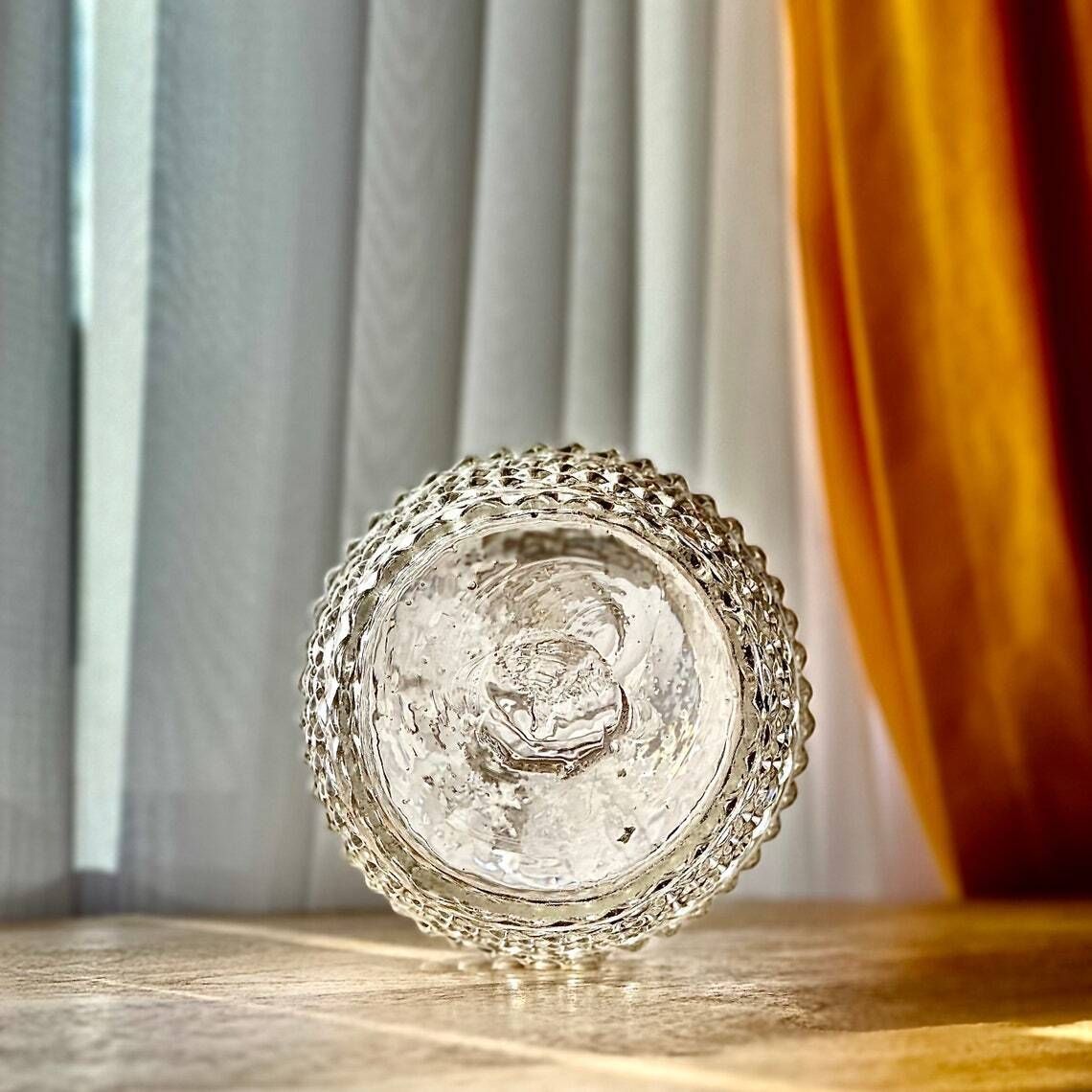 19th Century Irish Barrel Shaped Glass Decanter  Molded Diamond Design C. 1820 1830 photo vinterior