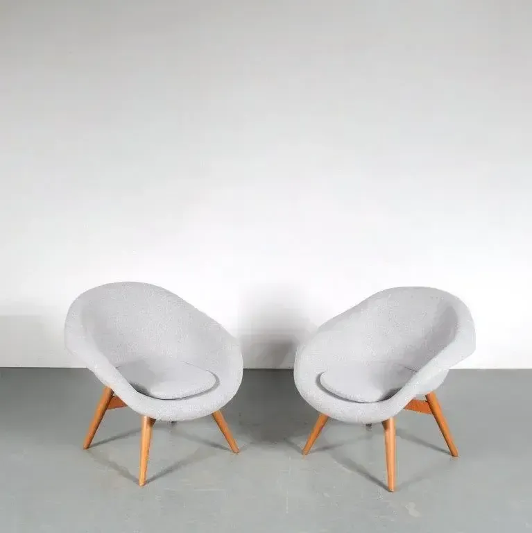 Pair Of Frantisek Jirak Lounge Chairs From Czech, 1950 photo Furniture