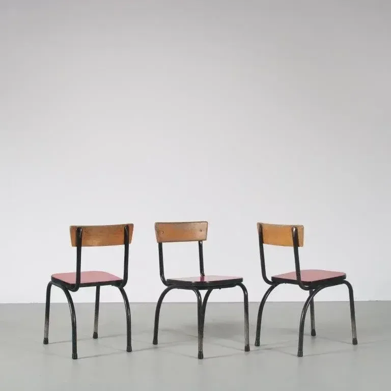 1950s Children Chairs By Willy Van Der Meeren For Tubax, Belgium photo vintage