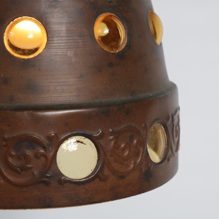 1960s Glass With Copper Hanging Lamp photo 181.0