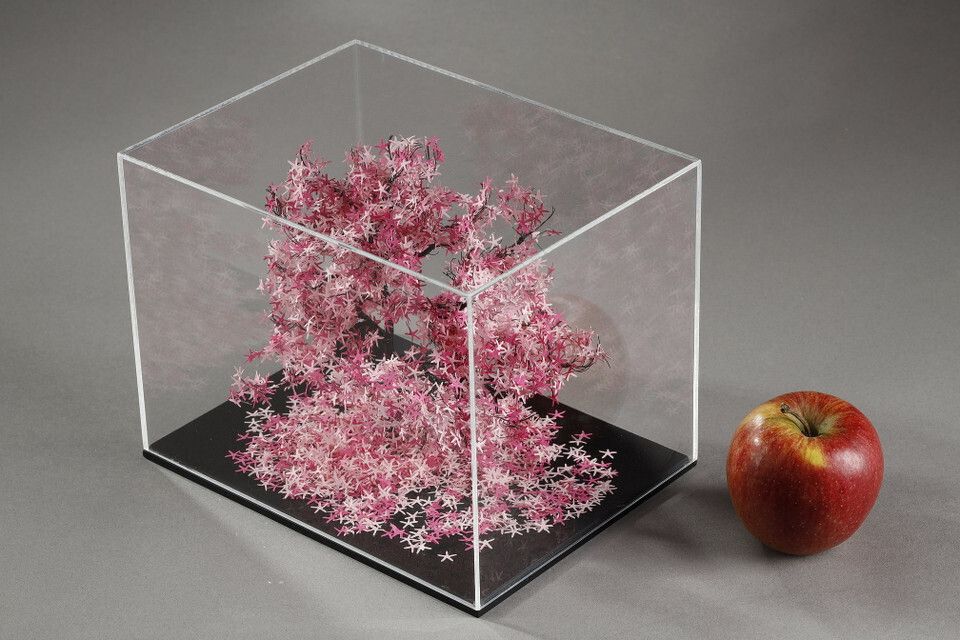 photo vintage Metal And Paper Creation By Lebanese Artist Nayla Tabet &Quot;The Pink Tree&Quot.