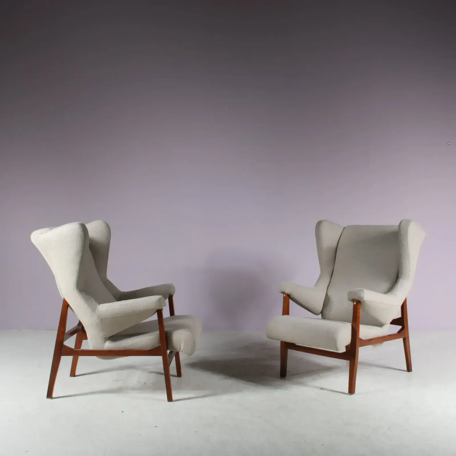 Very Rare Pair Of Early “Fiorenza” Chairs By Franco Albini For Arflex, Italy 1950 photo buy