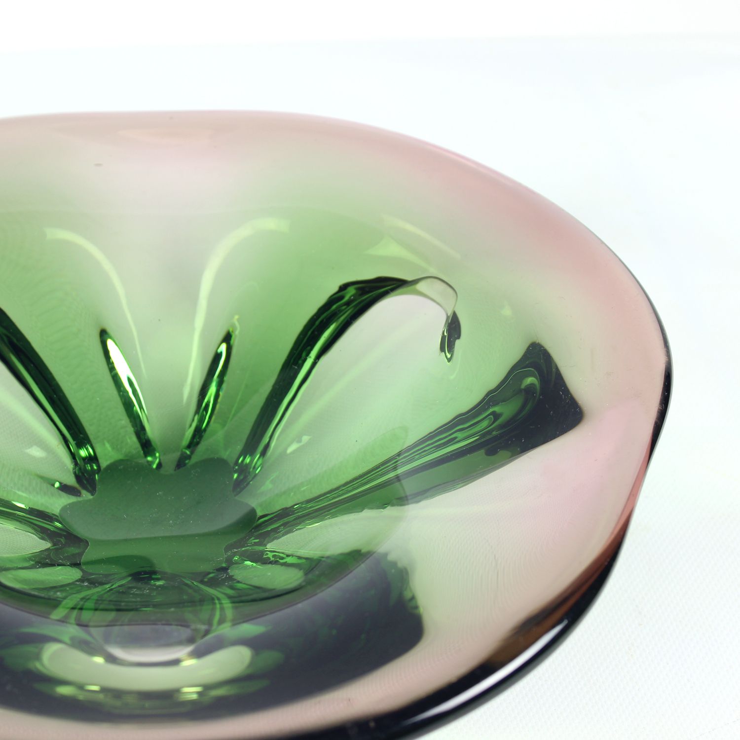 Vintage Art Glass Bowl By Frantisel Zemek For Mstisov Glass Factory, Czechoslovakia 1960s photo furniture