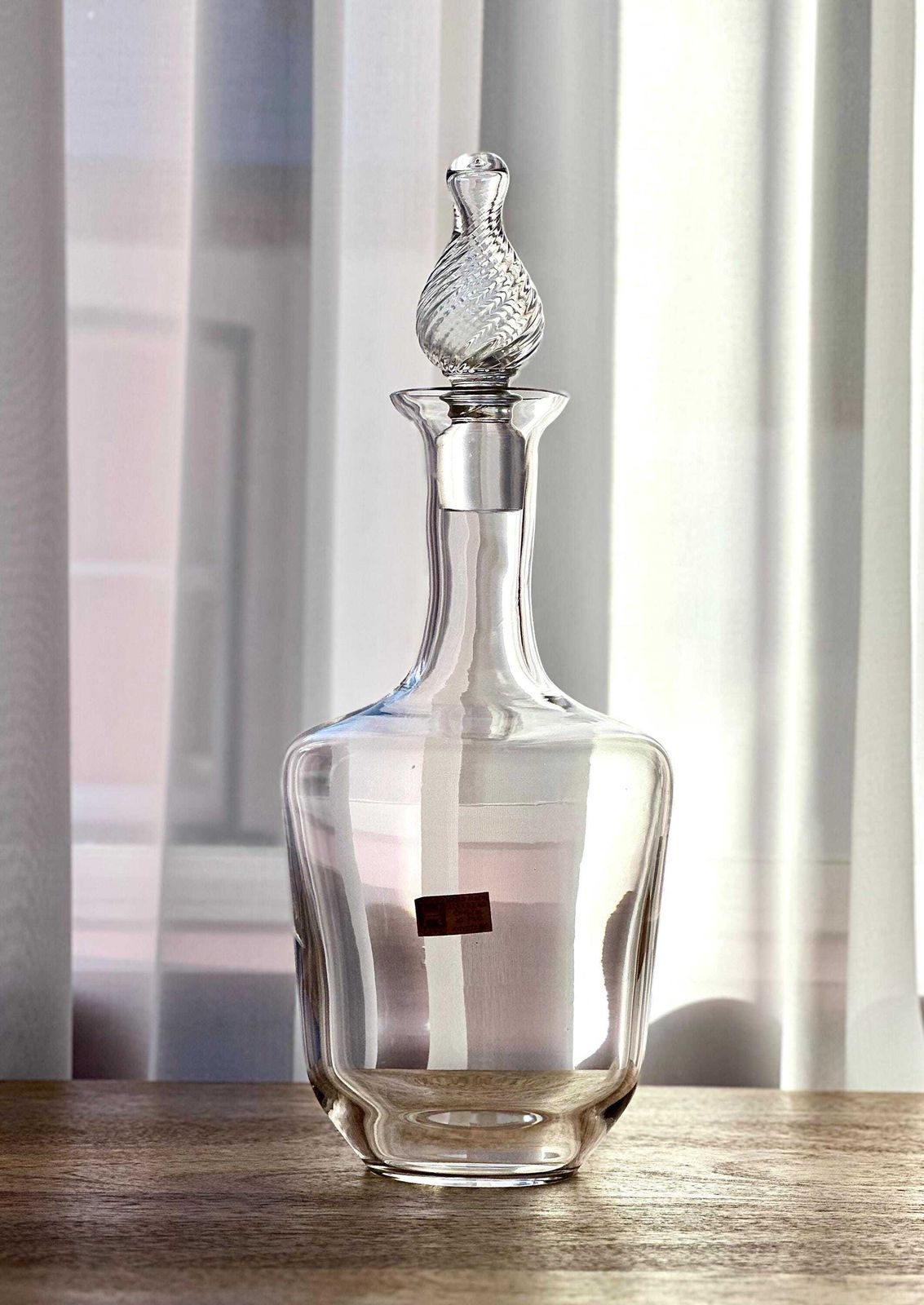Authentic 1960s Hadeland Crystal Decanter By Willy Johansson