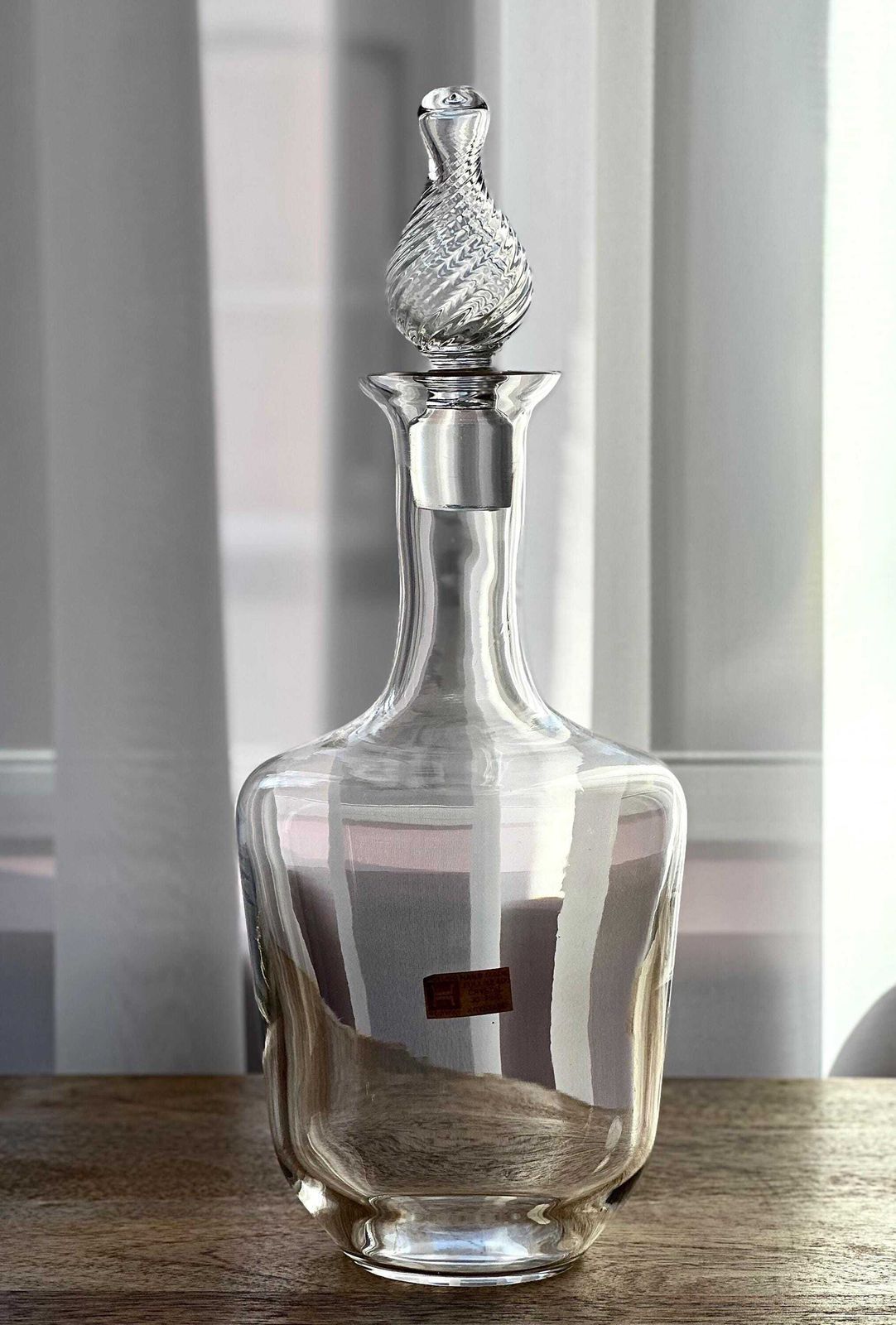 Authentic 1960s Hadeland Crystal Decanter By Willy Johansson photo for sale