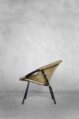 Mid Century Modern Duitse Fauteuil In Aardetinten Groen Suède – Balloon Chair Door Lusch Erzeugnis Voor Lusch & Co., Jaren 1960 photo for sale
