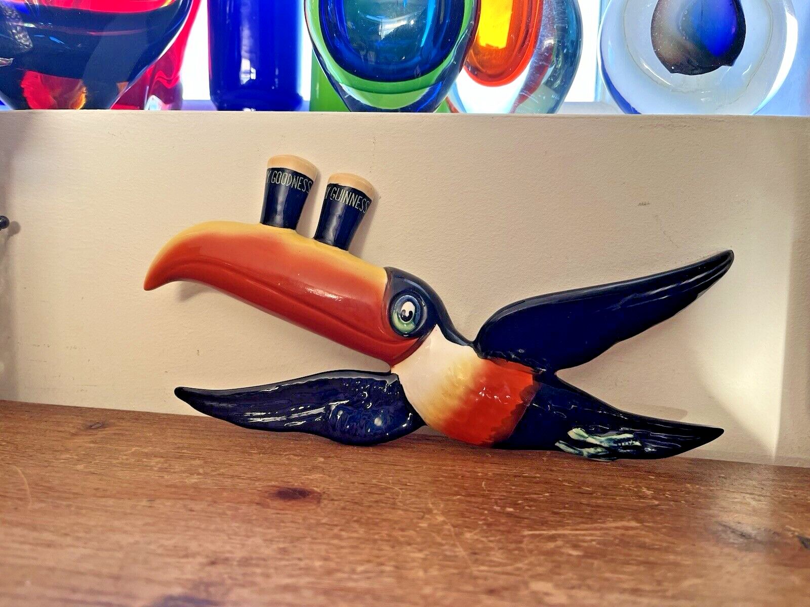 photo for sale Original 30s Carlton Ware Goodness My Guinness Flying Toucan Wall Plaque Ga 2221