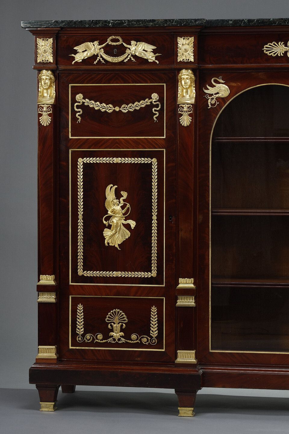 Large Low Bookcase In Mahogany And Mahogany Veneer photo furniture