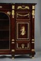 photo vintage Large Low Bookcase In Mahogany And Mahogany Veneer