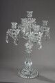 photo for sale Pair Of Glass Candelabras With Crystal Pendants