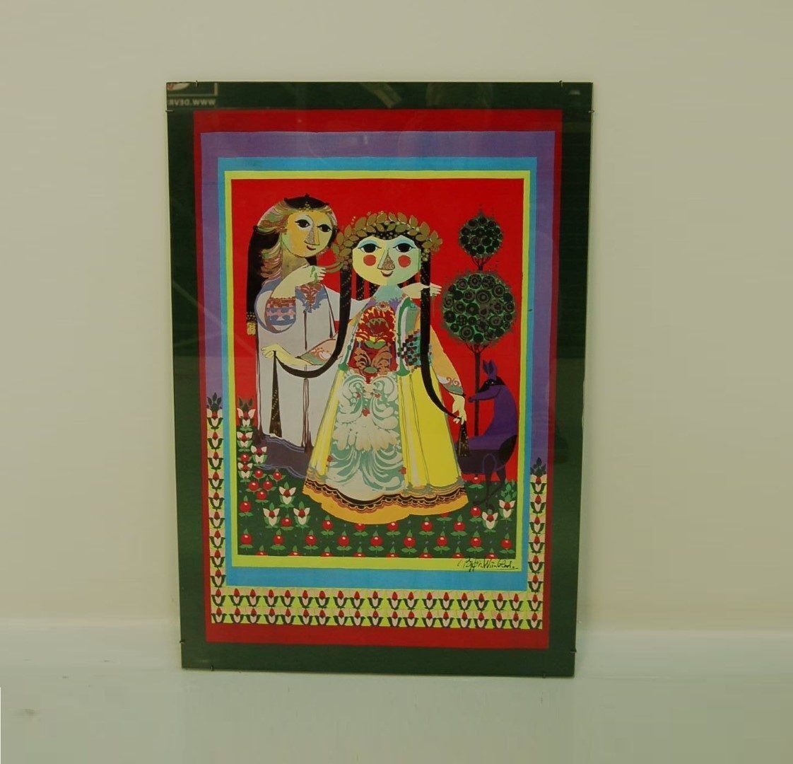 1970s Danish Artwork Print By Bjorn Wiinblad