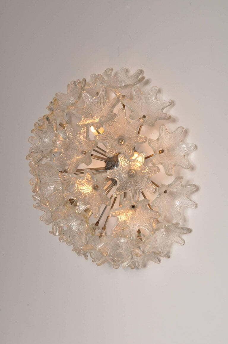 1960s Pair Of Sputnik Wall Lamps Or Sconces By Paolo Venini For Veart, Italy photo for sale