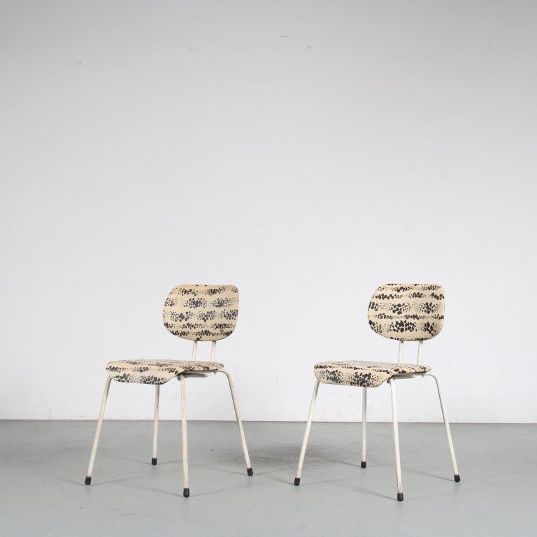 1950s Pair Of Willy Van Der Meeren Side Chairs For Tubax, Belgium
