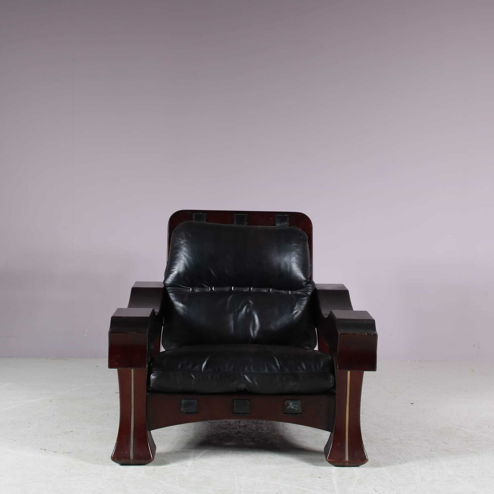 Italian Lounge Chair With Foot Stool By Luciano Frigerio, 1970 photo Furniture