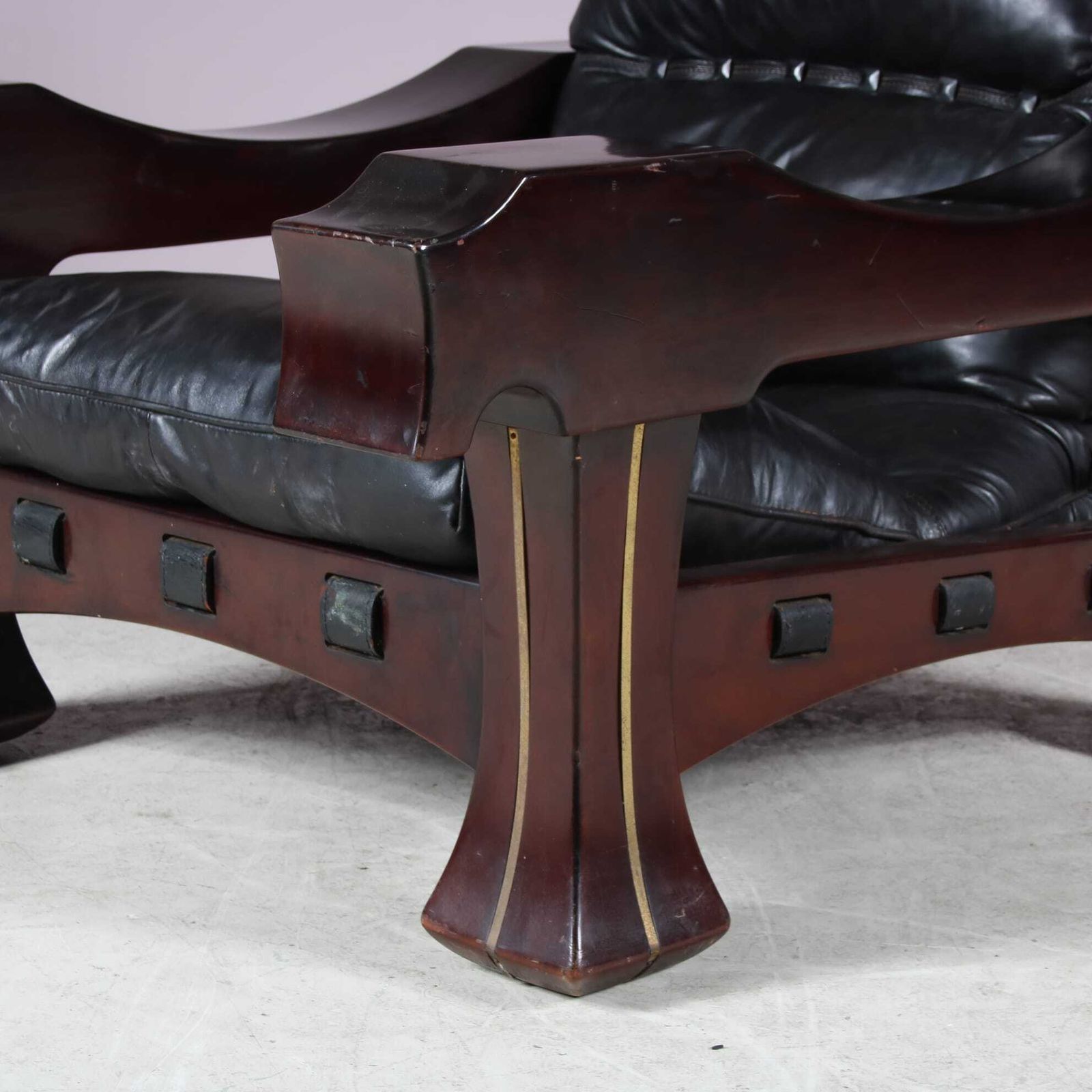 Italian Lounge Chair With Foot Stool By Luciano Frigerio, 1970 photo 2536.0