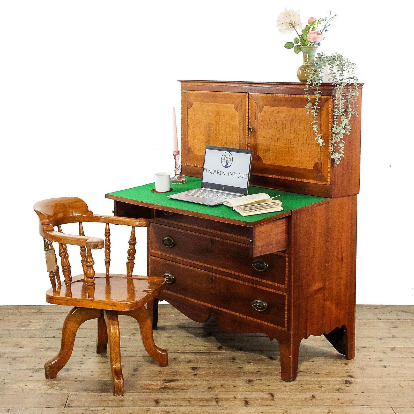 Antique Walnut And Satinwood Writing Cabinet | Antique Bureaux | Antique Furniture | Walnut Furniture | Antique Desks