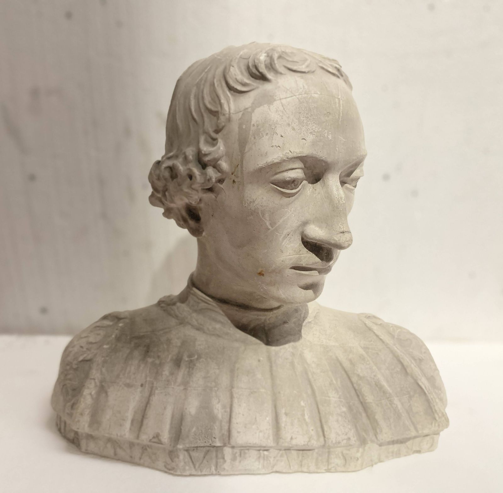 photo furniture Sculpted Plaster Cast Bust Of A Young Man 20th Century
